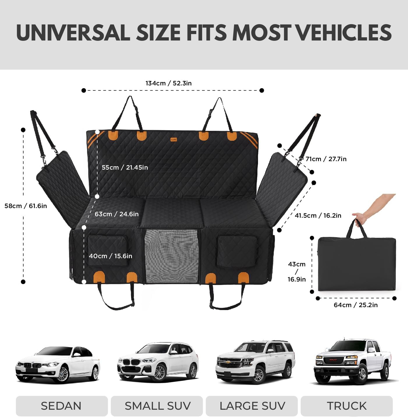 Heavy-Duty Dog Back Seat Cover